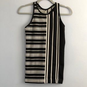 Athleta black and white stripe racerback tank size extra large